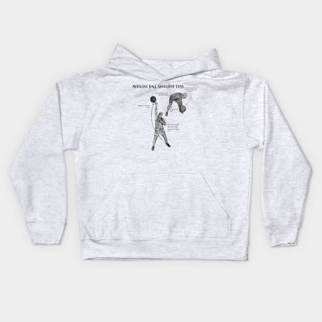 Medicine Ball Shoulder Toss Kids Hoodie by DiPEGO NOW ENTERTAiNMENT